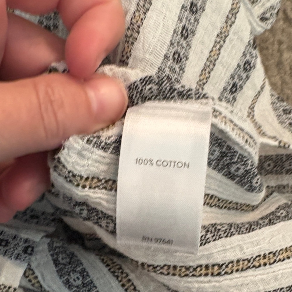 J Jill Women’s Bohemian  Striped Gray and White Top - Picture 6 of 7